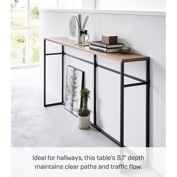 Yamazaki Home Long Console Table - Two Styles, Steel, Open, Holds 11 ...